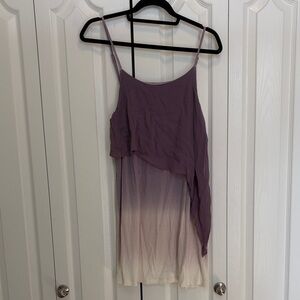 Young Fabulous & Broke Purple and Cream Ombré Boho Mini Dress L